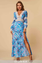 Load image into Gallery viewer, Cabo Floral Blue Maxi Dress
