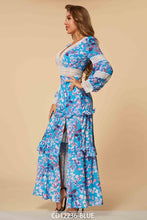 Load image into Gallery viewer, Cabo Floral Blue Maxi Dress
