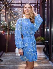 Load image into Gallery viewer, Amoré Blue Floral Dress
