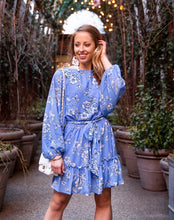 Load image into Gallery viewer, Amoré Blue Floral Dress
