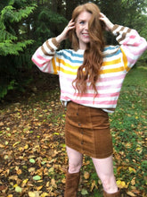 Load image into Gallery viewer, Lorelai Multi Striped Cropped Sweater freeshipping - Belle Isabella Boutique
