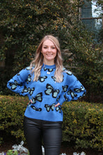 Load image into Gallery viewer, Blue Butterflies Sweater
