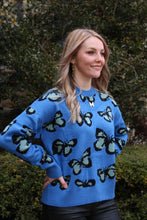 Load image into Gallery viewer, Blue Butterflies Sweater
