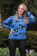 Load image into Gallery viewer, Blue Butterflies Sweater
