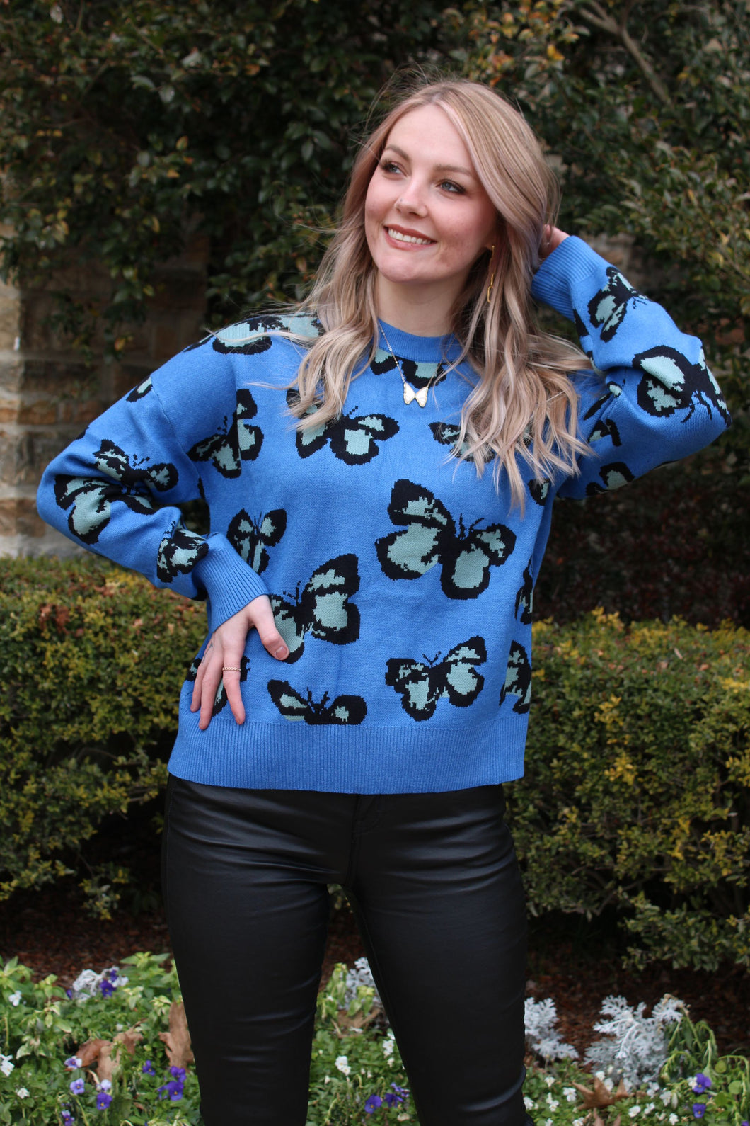 Blue Butterflies Sweater