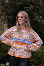 Load image into Gallery viewer, Peach Crochet Knit Sweater
