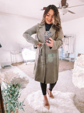 Load image into Gallery viewer, Sianna Olive Trench Coat freeshipping - Belle Isabella Boutique
