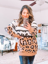 Load image into Gallery viewer, Leopard and Striped Sweater freeshipping - Belle Isabella Boutique
