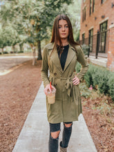 Load image into Gallery viewer, Sianna Olive Trench Coat freeshipping - Belle Isabella Boutique
