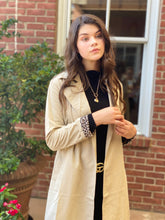 Load image into Gallery viewer, Iffat Leopard Cuff Beige Trench Coat freeshipping - Belle Isabella Boutique
