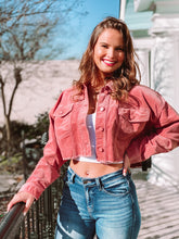 Load image into Gallery viewer, English Rose Corduroy Cropped Jacket freeshipping - Belle Isabella Boutique
