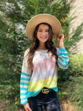 Load image into Gallery viewer, Bright and Happy Color block Knit Sweater freeshipping - Belle Isabella Boutique
