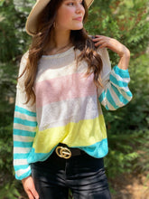 Load image into Gallery viewer, Bright and Happy Color block Knit Sweater freeshipping - Belle Isabella Boutique
