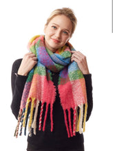 Load image into Gallery viewer, Dionne Plaid Scarf with Fringe Details
