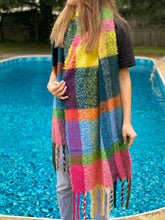 Load image into Gallery viewer, Dionne Plaid Scarf with Fringe Details
