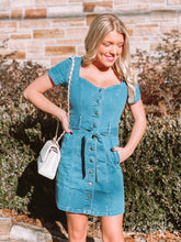 Load image into Gallery viewer, Girlfriend Medium Wash Denim Dress
