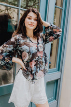 Load image into Gallery viewer, Let Your Dreams Blossom Black Floral Blouse
