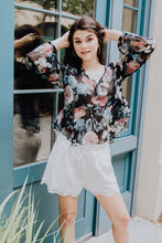 Load image into Gallery viewer, Let Your Dreams Blossom Black Floral Blouse
