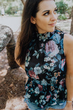 Load image into Gallery viewer, Let Your Dreams Blossom Black Floral Top
