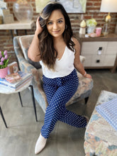 Load image into Gallery viewer, Miranda Navy Polka Dot Pants
