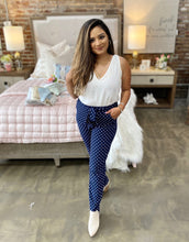 Load image into Gallery viewer, Miranda Navy Polka Dot Pants
