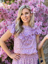 Load image into Gallery viewer, Allison Lavender Polka Dot Dress
