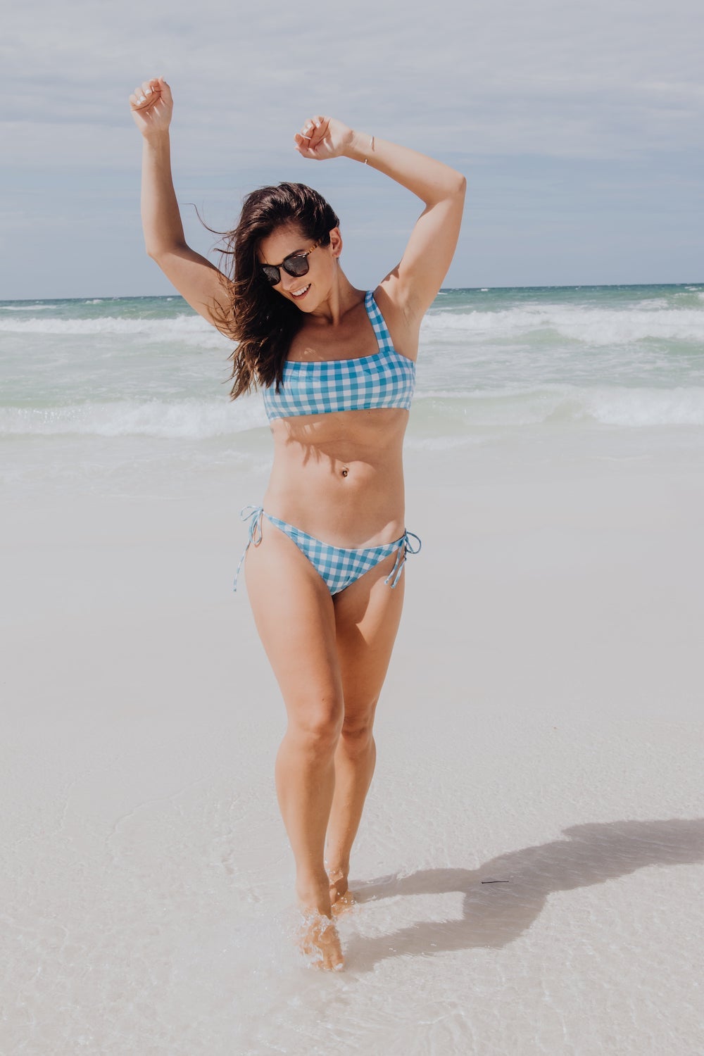 Capri Island Blue Gingham Bikini - Bottom