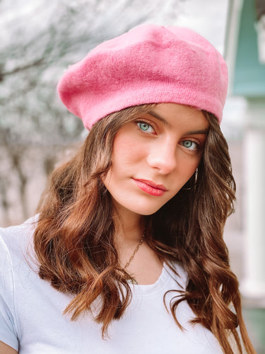 Soft Pink Wool Beret freeshipping - Belle Isabella Boutique