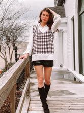 Load image into Gallery viewer, Blair Waldorf Houndstooth Printed Sweater Vest freeshipping - Belle Isabella Boutique
