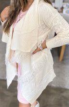 Load image into Gallery viewer, Charlotte White Fringe Cardigan freeshipping - Belle Isabella Boutique
