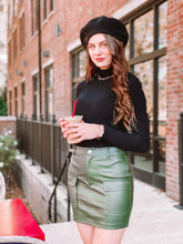 Load image into Gallery viewer, Head Over Heels Green Faux Leather Mini Skirt freeshipping - Belle Isabella Boutique
