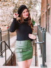 Load image into Gallery viewer, Head Over Heels Green Faux Leather Mini Skirt freeshipping - Belle Isabella Boutique
