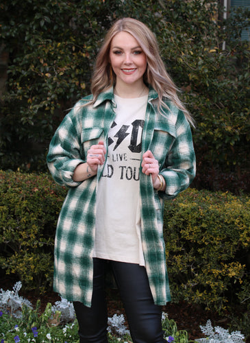 Harlow Green Plaid Shacket