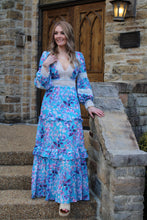 Load image into Gallery viewer, Cabo Floral Blue Maxi Dress
