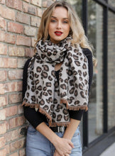 Load image into Gallery viewer, The Softest Reversible Leopard Scarf with Fringe freeshipping - Belle Isabella Boutique
