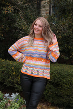 Load image into Gallery viewer, Peach Crochet Knit Sweater
