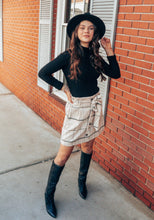 Load image into Gallery viewer, Phoebe Oatmeal Corduroy Skirt freeshipping - Belle Isabella Boutique
