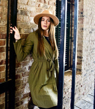 Load image into Gallery viewer, Sianna Olive Trench Coat freeshipping - Belle Isabella Boutique
