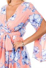 Load image into Gallery viewer, Pretty in Peach Floral print Maxi Dress
