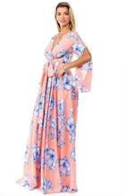 Load image into Gallery viewer, Pretty in Peach Floral print Maxi Dress
