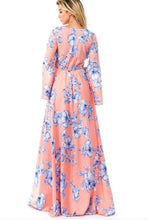 Load image into Gallery viewer, Pretty in Peach Floral print Maxi Dress
