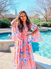 Load image into Gallery viewer, Pretty in Peach Floral print Maxi Dress
