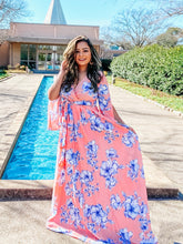 Load image into Gallery viewer, Pretty in Peach Floral print Maxi Dress
