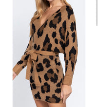 Load image into Gallery viewer, Ariel Leopard Wrap dress
