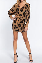 Load image into Gallery viewer, Ariel Leopard Wrap dress
